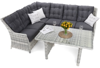 Narożnik technorattanowy lewy Alicante Light Grey / Grey Melange