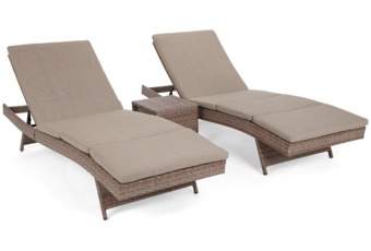Zestaw leżaków ogrodowych z technorattanu Bora Bora Ginger / Brown Melange ze stolikiem