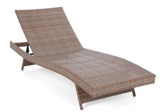 Leżak ogrodowy technorattanowy Bora Bora Ginger / Brown Melange z poduszką