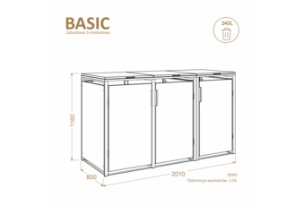 Zabudowa kosza śmietnikowego TOP BOX Basic 3 x 240 l