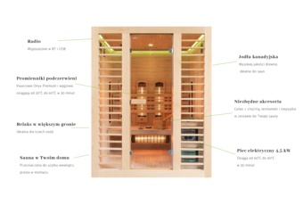 Sauna hybrydowa Nordum Combi 3-osobowa naturalna - fińska i infrared Sauna hybrydowa Nordum Combi 3-osobowa naturalna