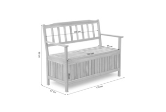 Ławka ogrodowa drewniana Akacja ze skrzynią