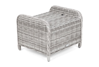 Podnóżek technorattanowy Bristol Light Grey / Grey Melange