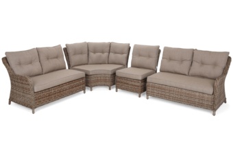 Narożne meble ogrodowe technorattanowe Windsor Ginger / Brown Melange