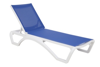 Leżak ogrodowy Monako White / Blue