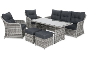 Meble ogrodowe technorattanowe Bergamo Light Grey / Grey Melange