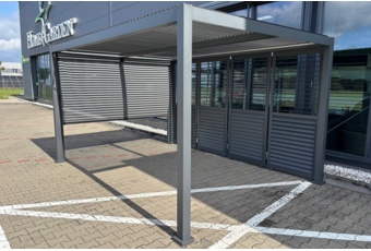 Pergola ogrodowa aluminiowa Bermeo 400 x 300 cm z wyposażeniem poekspozycyjna