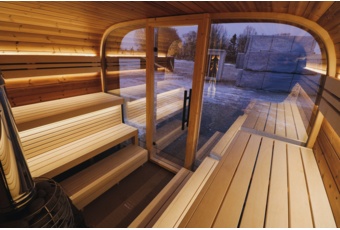 Sauna fińska zewnętrzna Leil® Saunas Round Cube Single 2.0 6-osobowa