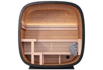 Sauna fińska zewnętrzna Leil® Saunas Black Cube Classic 4-osobowa