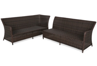 Narożny zestaw mebli ogrodowych lewy California Brown Mat / Brown Melange - brązowy - dla 8 osób Narożny zestaw mebli ogrodowych lewy California Brown Mat / Brown Melange