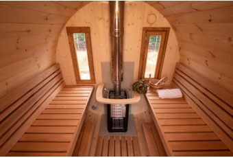 Sauna fińska zewnętrzna Lux Barrelsauna 235 x 280 cm