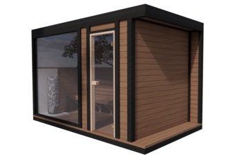 Sauna fińska zewnętrzna TerModula z mini szatnią 373 x 210 cm