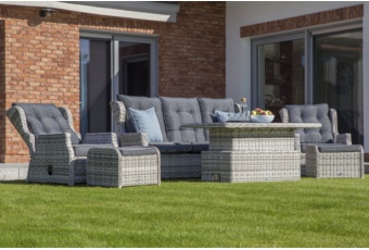 Meble ogrodowe technorattanowe Memfis Grey / Grey Melange