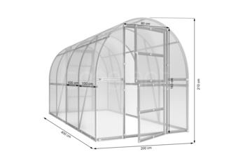 Szklarnia z poliwęglanu 2x4 m Terplant Comfort, poliwęglan 4 mm Szklarnia ogrodowa z poliwęglanu Terplant Comfort 2x4 m