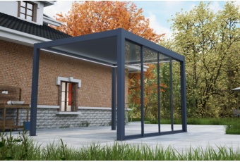 Pergola ogrodowa elektryczna Schatler Nova Lux Alu 8x4 m z oświetleniem LED