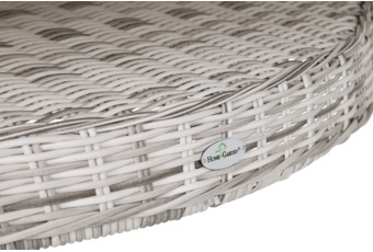 Okrągły zestaw Bristol jasnoszary 180 cm dla 8 osób Meble ogrodowe technorattanowe Bristol Round Elegant 180 cm Light Grey / Grey Melange  8+1