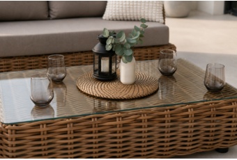 Meble ogrodowe technorattanowe Umbria Beige / Taupe Melange
