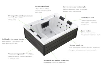 Wanna ogrodowa z hydromasażem Aquess Ellora 2001 4-osobowa