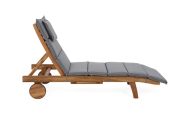 Leżanka ogrodowa drewniana Akacja z poduszką