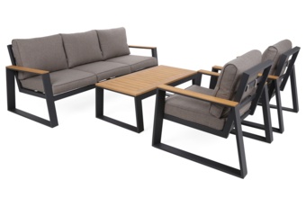 Meble ogrodowe aluminiowe Rimini Dark Grey / Beige Melange