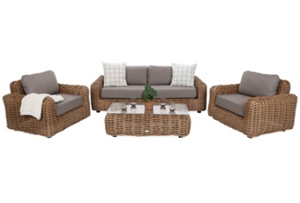 Meble ogrodowe technorattanowe Umbria Beige / Taupe Melange