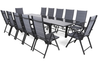 Meble ogrodowe aluminiowe Ontario 200+100 cm Grey / Light Grey Ibiza Grey / Window Grey 12+1