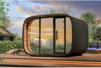 Sauna fińska zewnętrzna Leil® Saunas Round Cube Double 2.6 6-osobowa