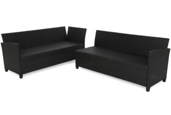 Narożnik ogrodowy technorattanowy Lagos Dark Grey / Grey Melange