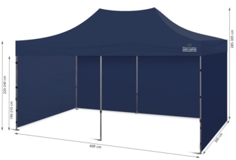 Namiot handlowy, wystawowy, cateringowy o pow. 18 m2 - fioletowy Namiot handlowy 600 x 300 cm granatowy