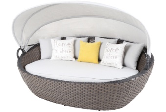 Sofa ogrodowa z baldachimem Andria Brown / Light Grey