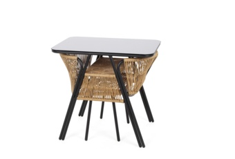 Meble balkonowe technorattanowe Fiuggi Black / Beige