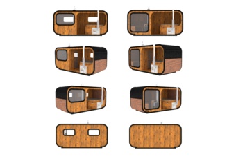 Sauna fińska zewnętrzna Hobbit Odnova z balią 220 x 500 cm