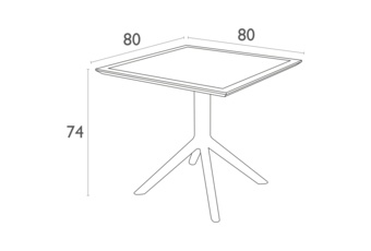 Stół Sky 80 cm White - kwadratowy Stół Siesta Sky 80 cm White
