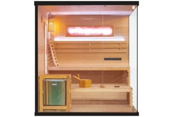 Sauna fińska narożna Nordum Pure 4-osobowa czarna II. gatunek