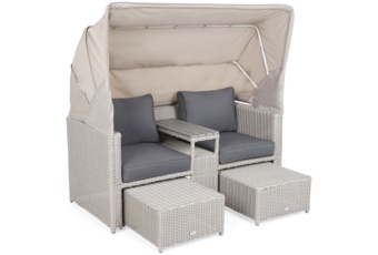 Kosz ogrodowy technorattanowy Michigan White / Grey