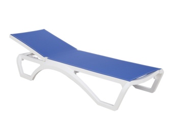 Zestaw leżaków ogrodowych Monako White / Blue ze stolikiem 