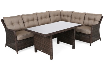 Narożny zestaw mebli ogrodowych prawy California Brown Mat / Brown Melange