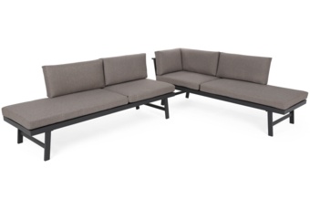 Narożnik ogrodowy aluminiowy Porto Grey / Taupe