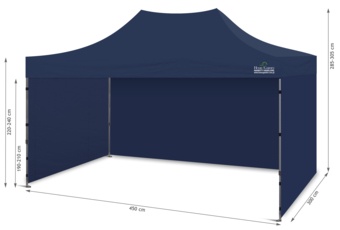 Namiot handlowy 450 x 300 cm granatowy