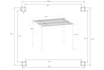 Pergola ogrodowa aluminiowa Bermeo 400 x 300 cm