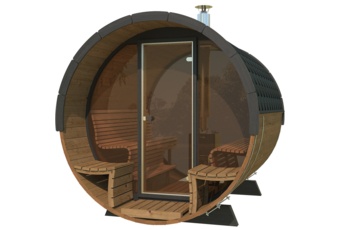 Sauna fińska zewnętrzna Lux Barrelsauna 235 x 280 cm