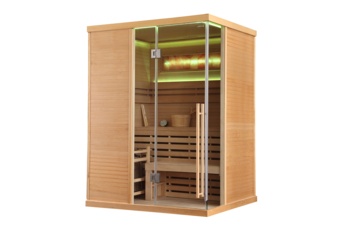 Sauna fińska narożna Nordum Pure One 3-osobowa naturalna