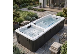 Basen ogrodowy z przeciwprądem i hydromasażem Aquess Wave 590 x 225 cm