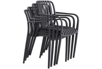 Meble ogrodowe Casablanca 145 cm Grey / Black + Lomi Grey 6+1