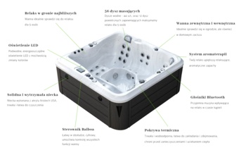 Wanna ogrodowa z hydromasażem Aquess Nevara 3752 5-osobowa