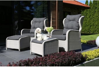 Meble ogrodowe technorattanowe Sofia White / Grey