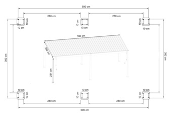 Pergola ogrodowa Schatler Modern 6x4 m