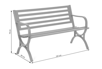 Ławka ogrodowa metalowa Simple szara Ławka ogrodowa metalowa Simple Grey