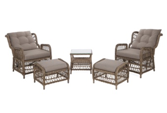 Meble ogrodowe technorattanowe Corfu Light Brown / Beige Melange