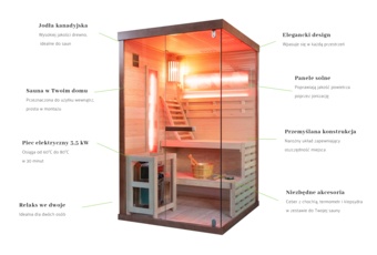 Sauna fińska narożna Nordum Pure 2-osobowa brązowa